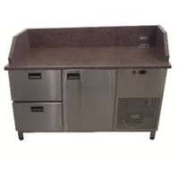 Холодильний стіл з 3-ма бортами 1400х700х850 (1 двері+2 ящика) гранітна стільниця